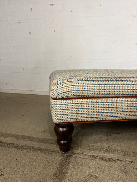 Bryher ottoman in Prestigious Textiles Rainier in Sapphire