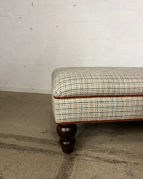 Bryher ottoman in Prestigious Textiles Rainier in Sapphire