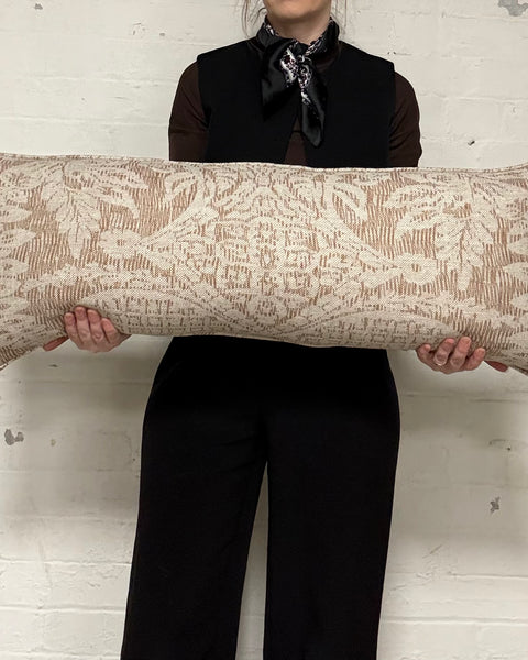 Bolster Cushion 90x35cm in Fermoie - Hackford in Brown & Natural