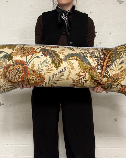 Bolster Cushion 90x35cm in Schumacher - Sandoway vine chintz