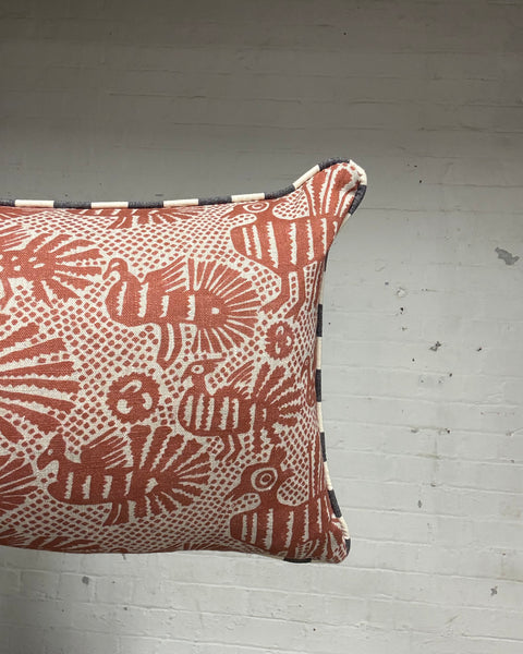 Bolster Cushion 90x35cm in Volga linen - Shirin in terracotta