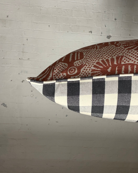 Bolster Cushion 90x35cm in Volga linen - Shirin in terracotta