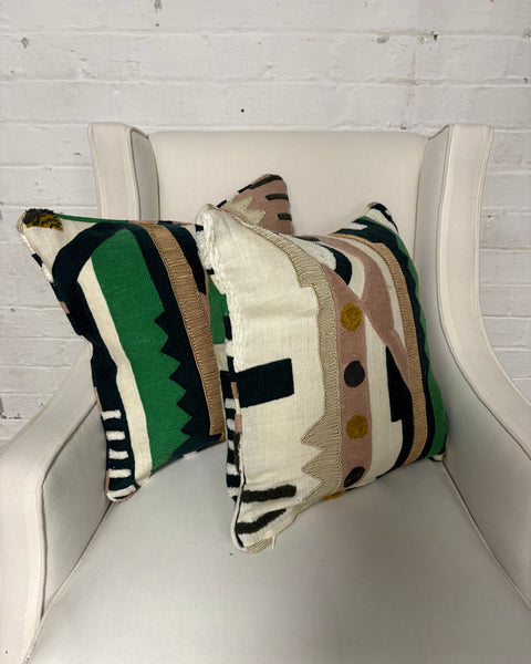 Pair of Square Cushion 45cm in  Pierre Frey  Paradiso Eglantine (PRICE IS FOR BOTH)