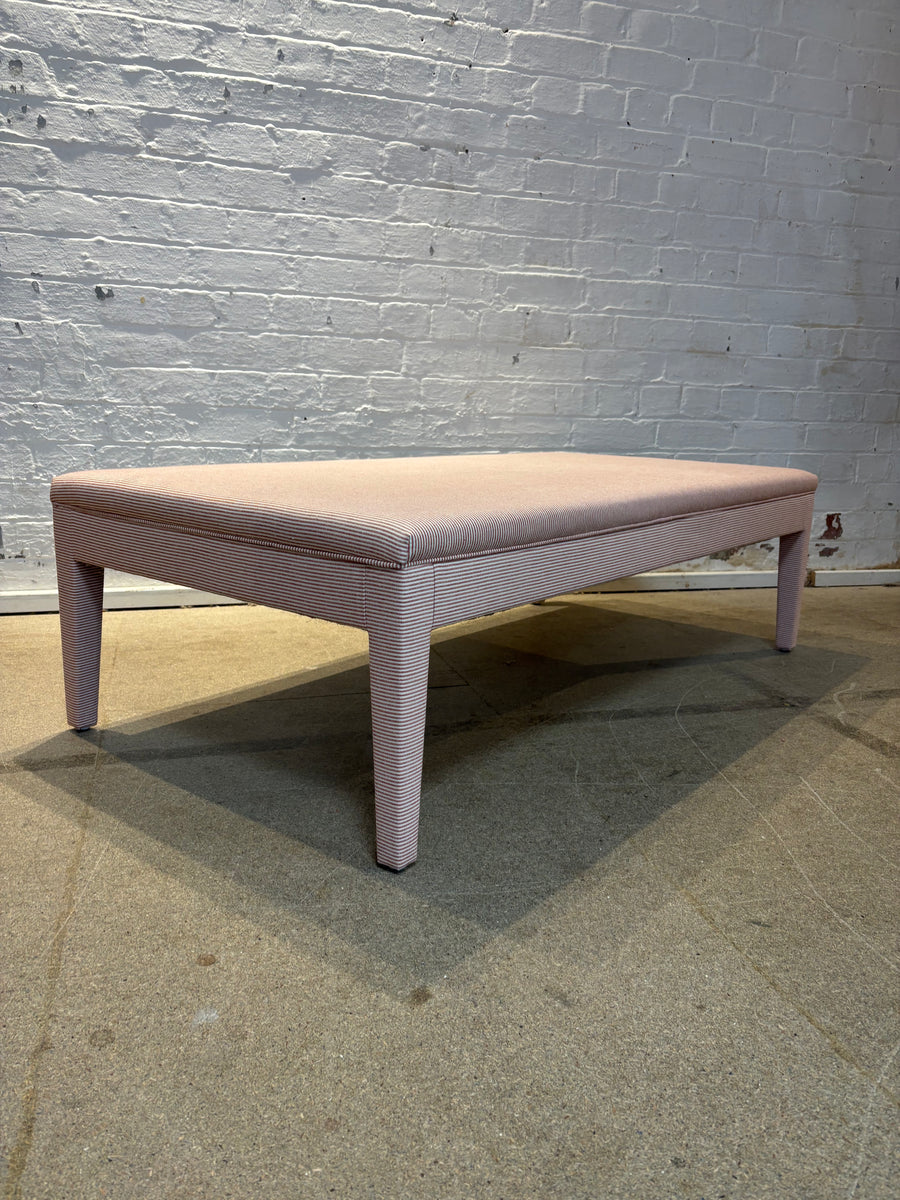 Howe Humbug ticking in red - Honey ottoman