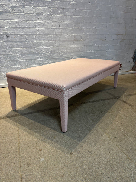 Howe Humbug ticking in red - Honey ottoman