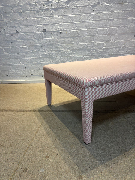 Howe Humbug ticking in red - Honey ottoman