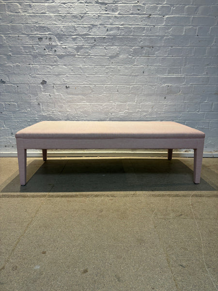 Howe Humbug ticking in red - Honey ottoman