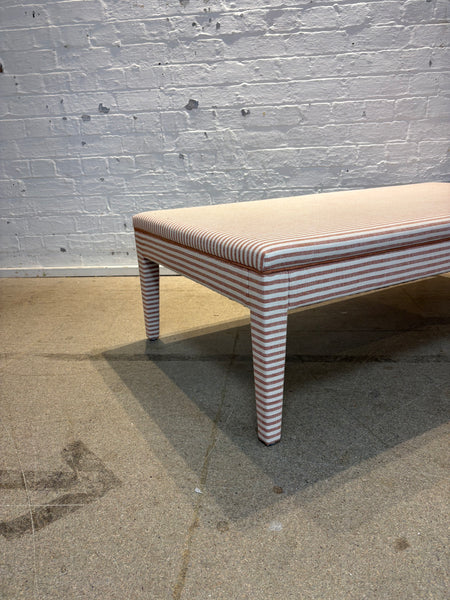 Merchant and Mills Stripe Brick with rust linen piping - Honey ottoman