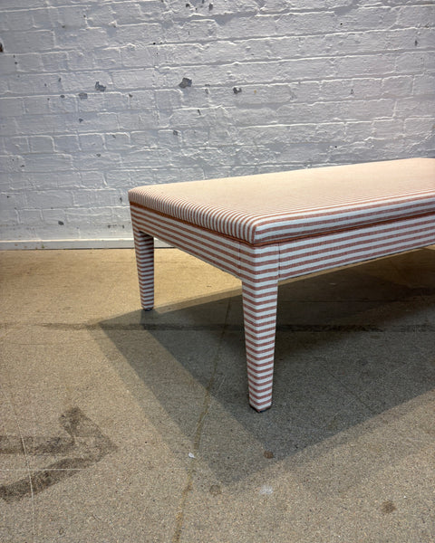 Merchant and Mills Stripe Brick with rust linen piping - Honey ottoman