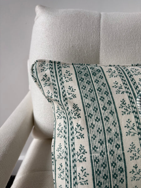 Lumbar cushion Jasper/ Dutch stripe in teal 30 x 40cm (PRICE FOR BOTH)