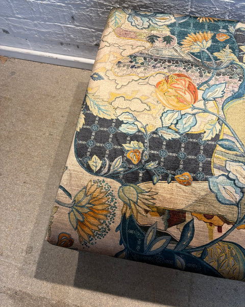 Honey ottoman in Osborne and Little Hartfield velvet