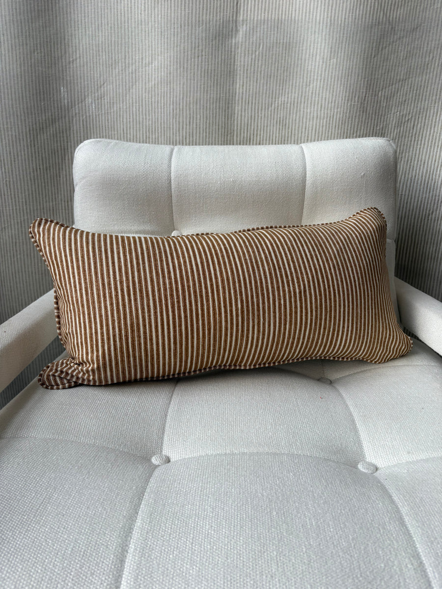 Mini bolster 60 x 30cm in Fermoie, Poulton stripe in brown