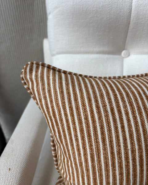 Mini bolster 60 x 30cm in Fermoie, Poulton stripe in brown