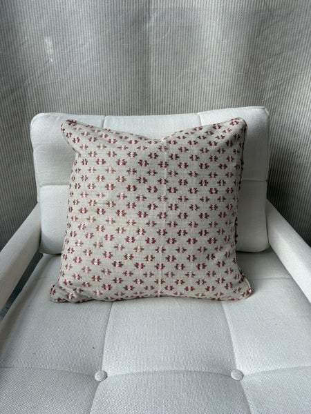 Colefax and fowler, denbury pink green Square Cushion