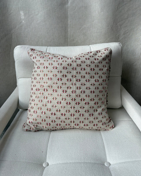 Colefax and fowler, denbury pink green Square Cushion