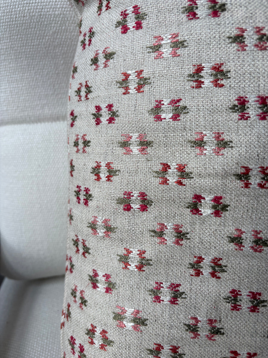 Colefax and fowler, denbury pink green Square Cushion