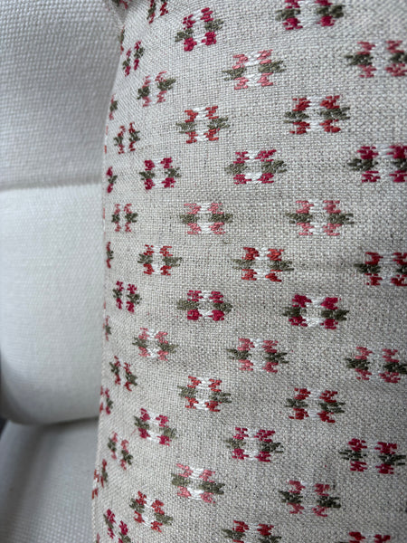 Colefax and fowler, denbury pink green Square Cushion