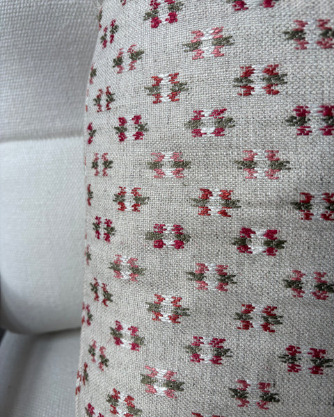 Colefax and fowler, denbury pink green Square Cushion