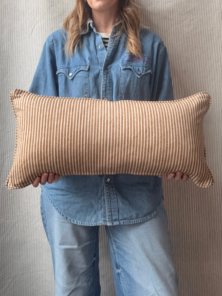 Mini bolster 60 x 30cm in Fermoie, Poulton stripe in brown