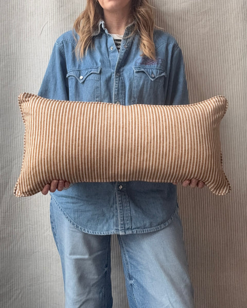 Mini bolster 60 x 30cm in Fermoie, Poulton stripe in brown