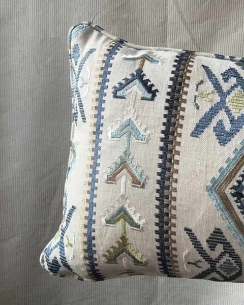 Bolster Cushion 90x35cm in Colefax and fowler, castille in blue