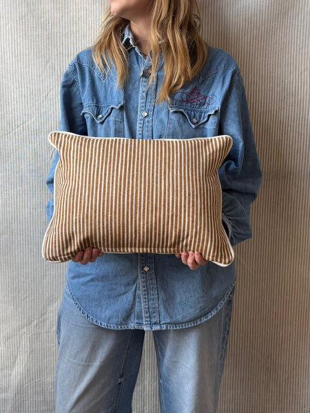 Fermoie, poulton stripe in brown Lumbar cushion 30 x 40cm