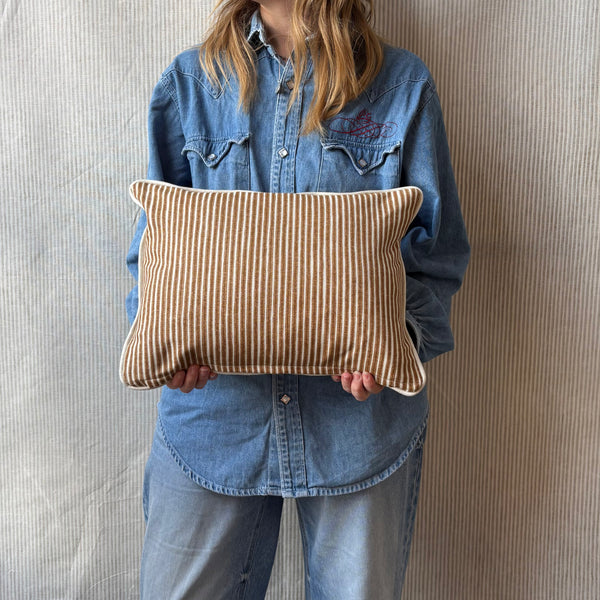 Fermoie, poulton stripe in brown Lumbar cushion 30 x 40cm