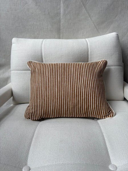 Fermoie, poulton stripe in brown Lumbar cushion 30 x 40cm