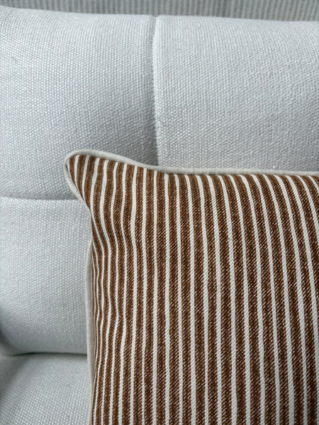 Fermoie, poulton stripe in brown Lumbar cushion 30 x 40cm