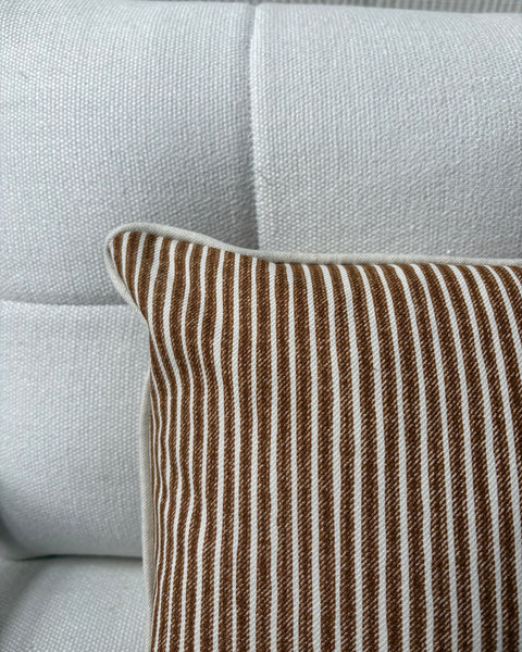 Fermoie, poulton stripe in brown Lumbar cushion 30 x 40cm