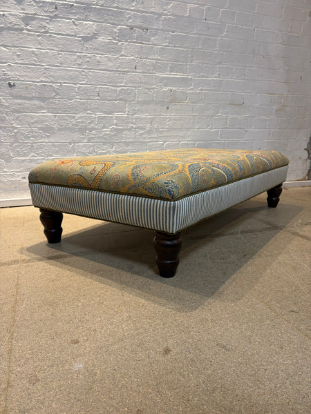 Bryher ottoman in Schumacher Serpentine dragon multi