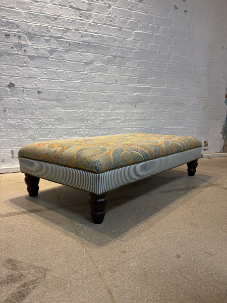 Bryher ottoman in Schumacher Serpentine dragon multi