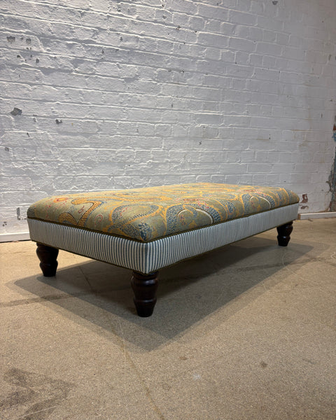 Bryher ottoman in Schumacher Serpentine dragon multi