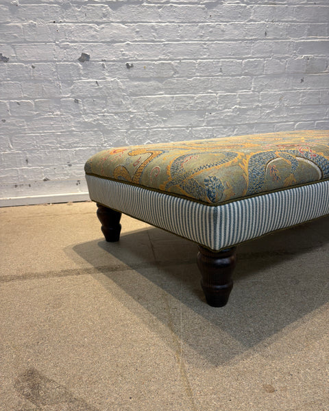 Bryher ottoman in Schumacher Serpentine dragon multi