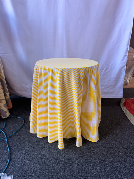 Claire Easy Table & Tablecloth Combo | Yellow Stripe