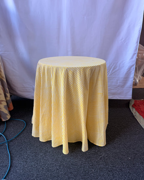 Claire Easy Table & Tablecloth Combo | Yellow Stripe