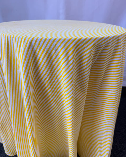 Claire Easy Table & Tablecloth Combo | Yellow Stripe