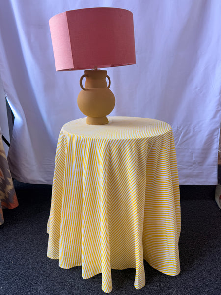 Claire Easy Table & Tablecloth Combo | Yellow Stripe