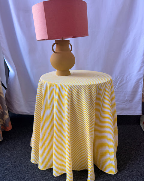 Claire Easy Table & Tablecloth Combo | Yellow Stripe