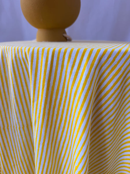 Claire Easy Table & Tablecloth Combo | Yellow Stripe