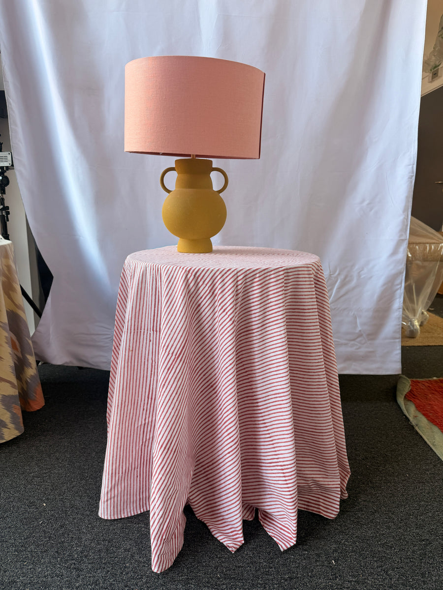 Claire Easy Table & Tablecloth Combo | light red Stripe