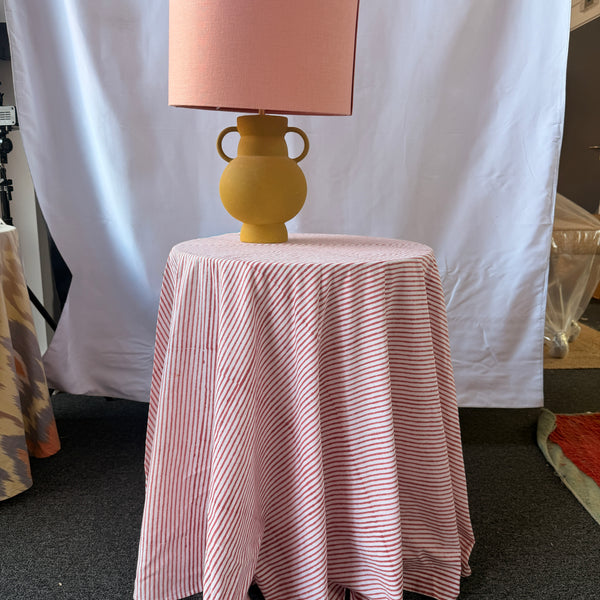Claire Easy Table & Tablecloth Combo | light red Stripe