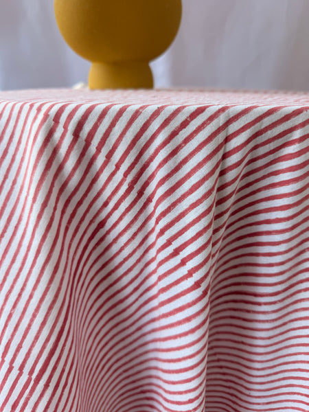 Claire Easy Table & Tablecloth Combo | light red Stripe