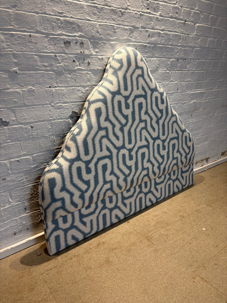 Beckie Double Headboard in Rapture and Wright Albacin flax flower (fits to wall)