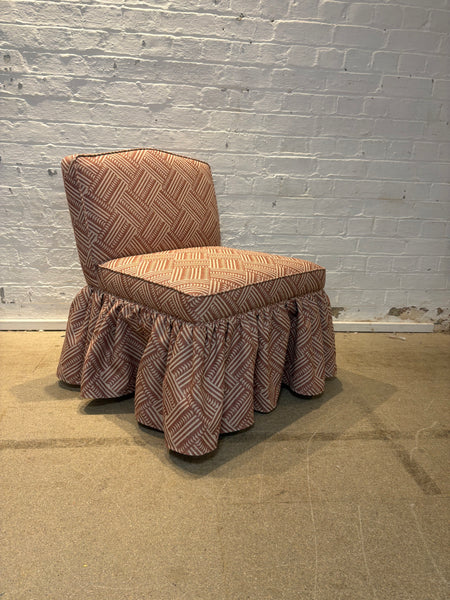 Millie Skirted Dressing Table Stool With Back