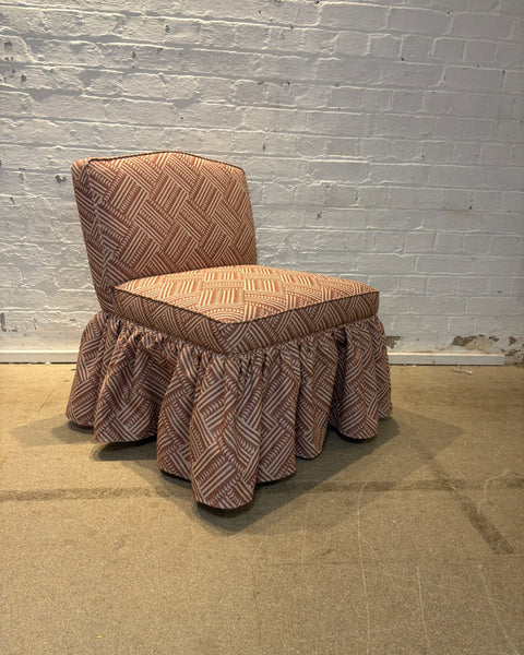 Millie Skirted Dressing Table Stool With Back