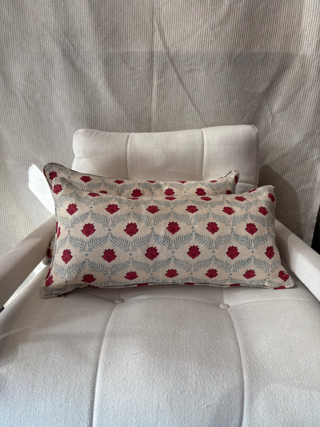 PAIR of mini bolster cushions 60 x 30cm in Alice Palmer, Lotus linen
