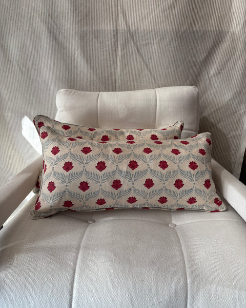 PAIR of mini bolster cushions 60 x 30cm in Alice Palmer, Lotus linen