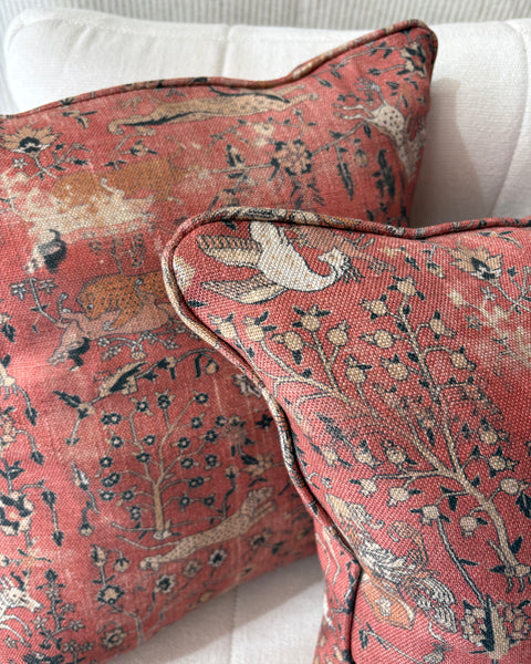 A pair of square cushions