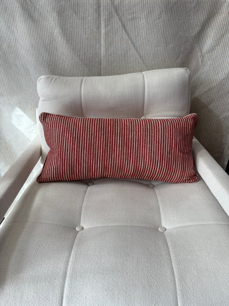 Mini bolster cushion 60 x 30cm in Fermoie, Poulton stripe in red